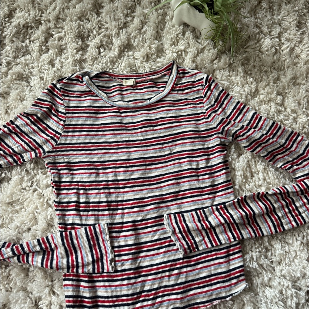 Garage Red and Blue Striped Tee